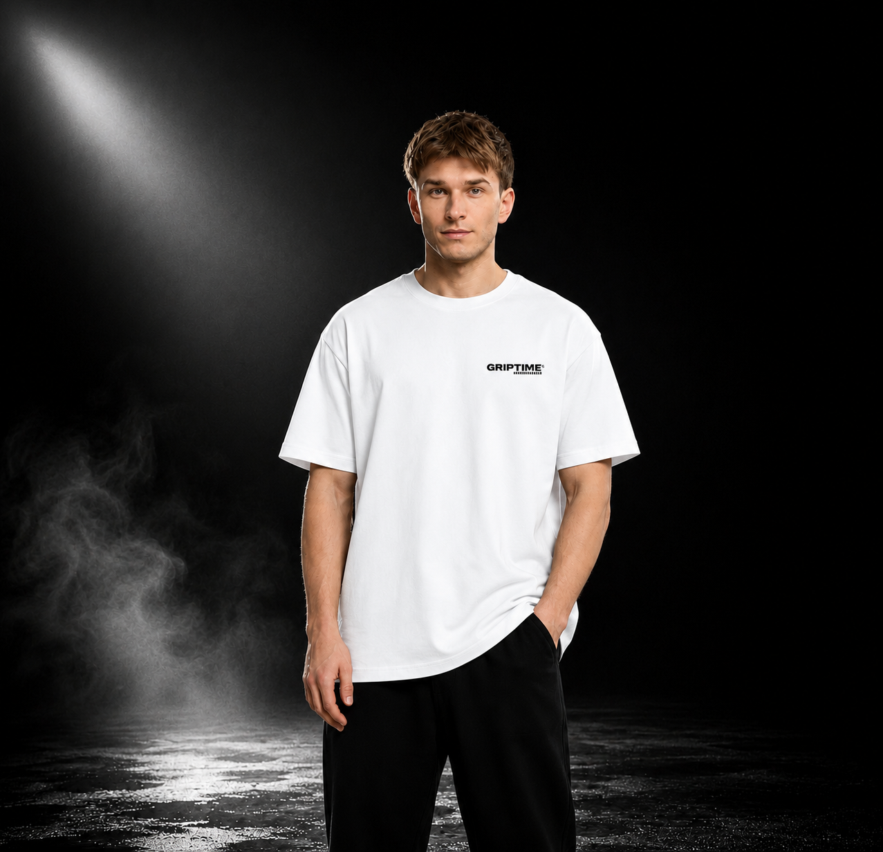 GripTIme Oversized Heavyweight Tee White - Weiß